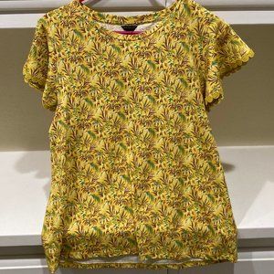 New With Tags Ann Taylor Yellow Palm Tree Tropical Shirt